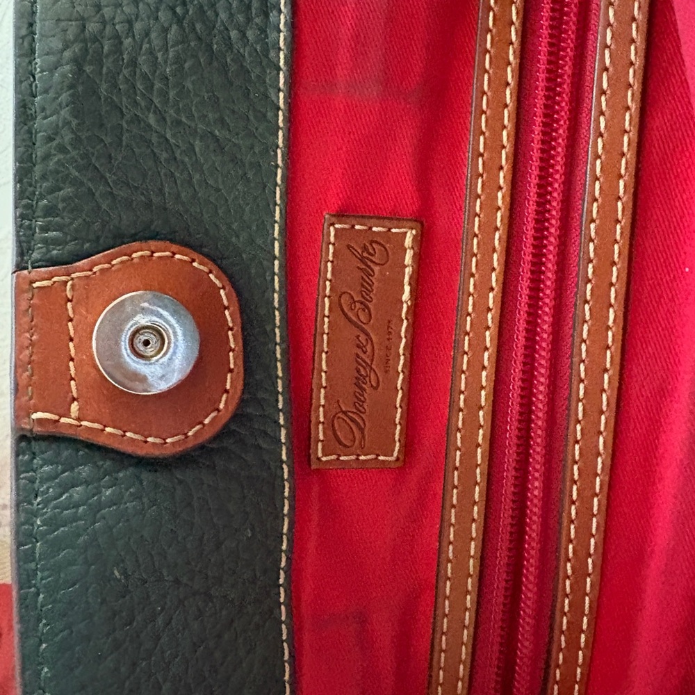 Dooney & Bourke Hunter Green All Weather Leather large satchel - Picture 6 of 10